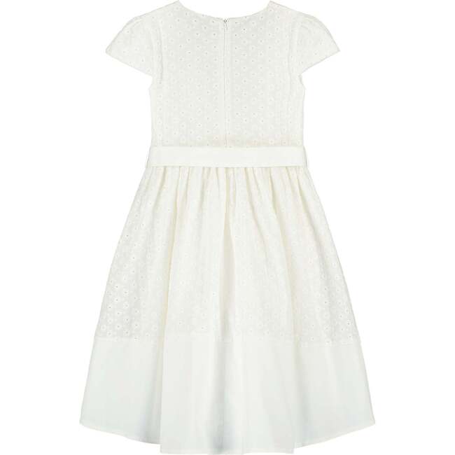 Florence Embroidered Cotton Bow Baby Occasion Dress, White - Dresses - 2
