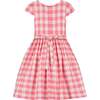 Bonnie Plaid Cotton Smocked Girls Party Dress, Pink - Dresses - 3 - thumbnail