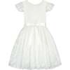 Confetti Smocked Blossom Tulle Baby Occasion Dress, White - Dresses - 2