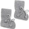 Knitted Booties, Grey - Booties - 1 - thumbnail