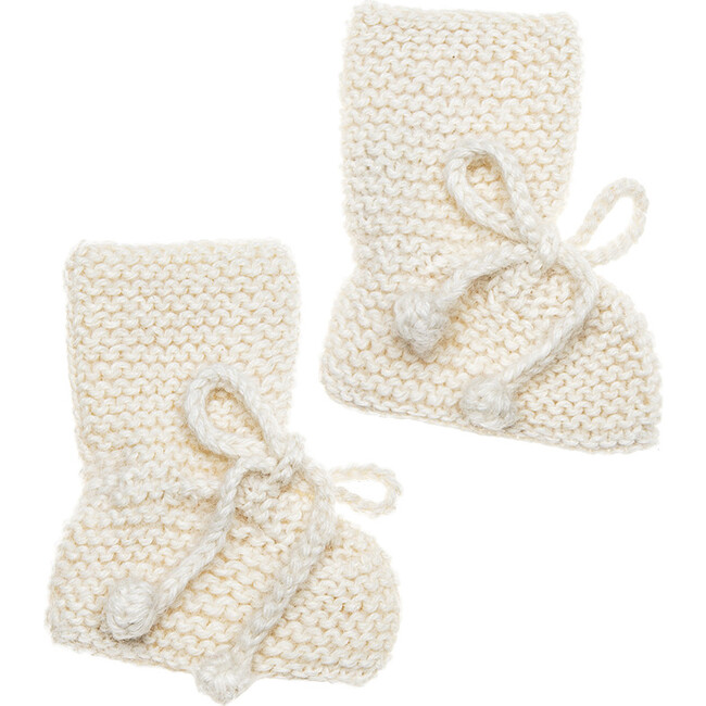 Knitted Booties, Cream