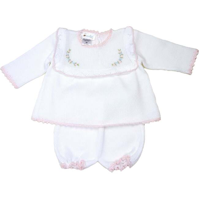 Pink and Blue Ruffle Diaper Set, White