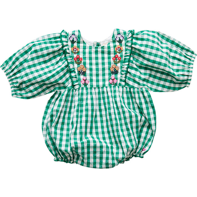 Baby Juliet Bubble, Clover Gingham - Rompers - 1
