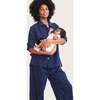 Women's Organic Cotton Pajama Set, Navy Pindot - Pajamas - 2