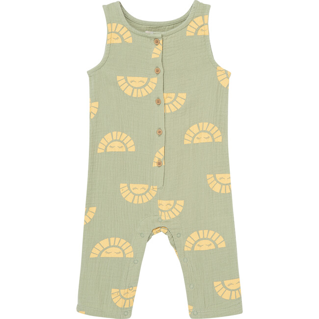 Gauze Sunshine Coverall, Olive - Rompers - 1