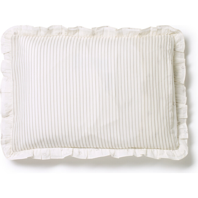 Decorative Pillow, Taupe Rose & Taupe Stripe - Decorative Pillows - 2