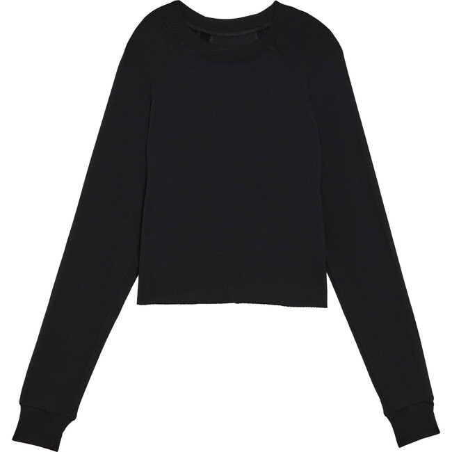 Women's Warm Up Crop Fleece Sweatshirt, Black