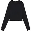 Women's Warm Up Crop Fleece Sweatshirt, Black - Sweatshirts - 1 - thumbnail