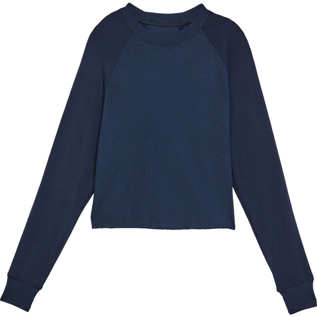Women's Warm Up Crop Fleece Sweatshirt, Indigo