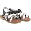 Crossover Band Sandals, Black - Sandals - 1 - thumbnail