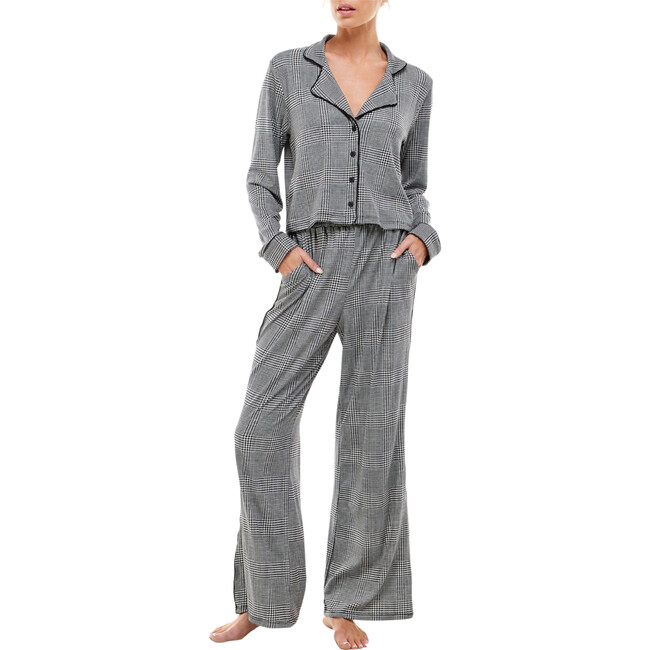 Women's Riley Pj Set, Houndstooth - Pajamas - 1 - zoom