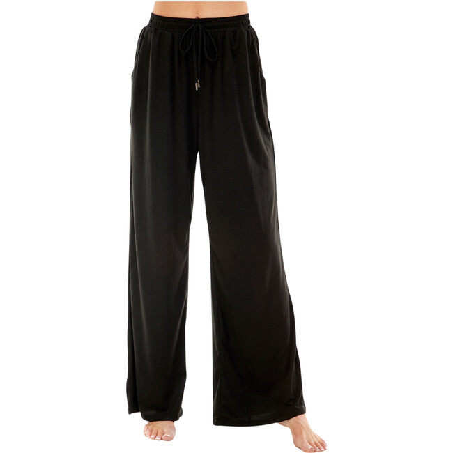 Women's Riley Pj Set, Solid Black - Pajamas - 2