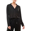 Women's Riley Pj Set, Solid Black - Pajamas - 3 - thumbnail