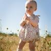 Strap Romper, Pink Ditsy - Rompers - 2