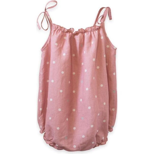 Strap Romper, Pink Polka Dot - Rompers - 3