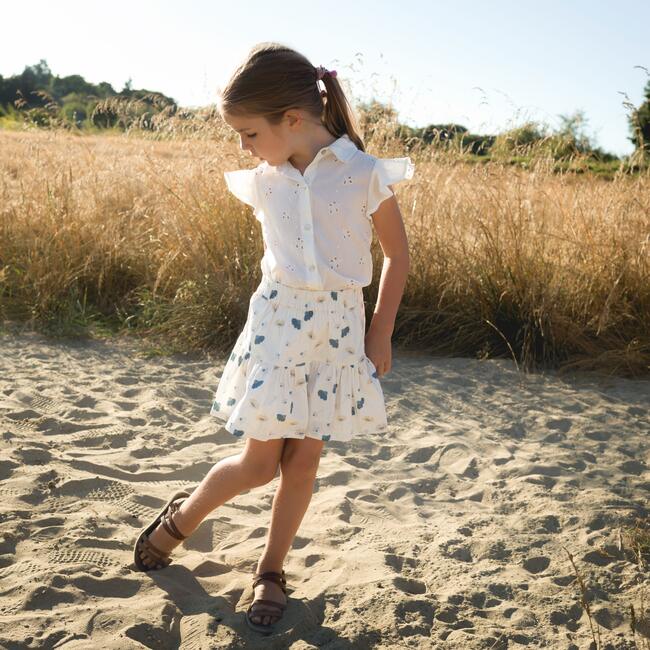 Tiered Skirt, Blue Floral - Skirts - 2