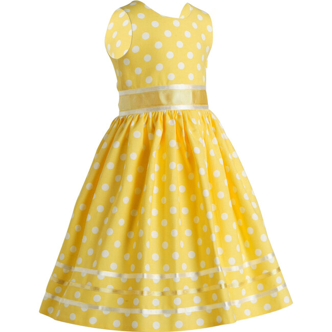 Polka party Dress , Yellow