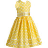 Polka party Dress , Yellow - Dresses - 1 - thumbnail
