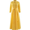 Women's Linen Shirt Dress, Yellow - Dresses - 1 - thumbnail