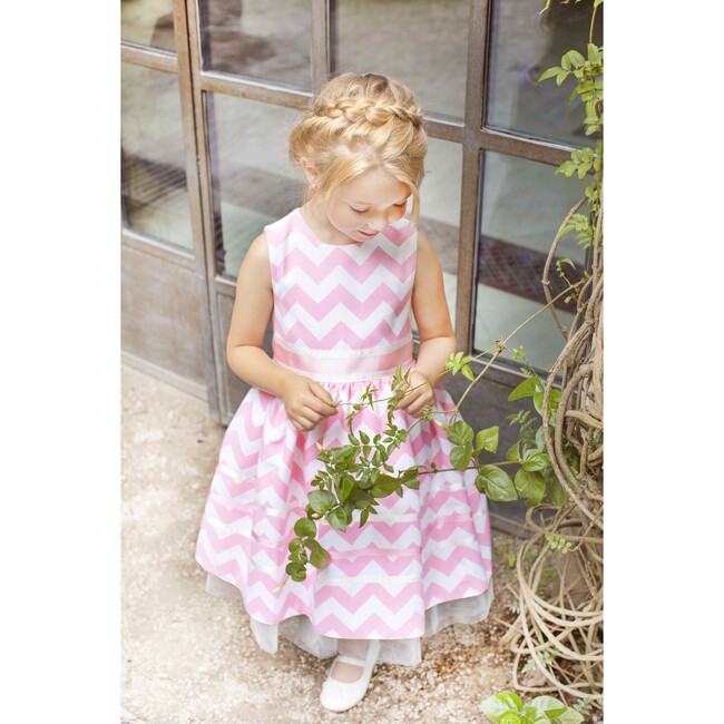 Pink Zigzag party Dress , Pink