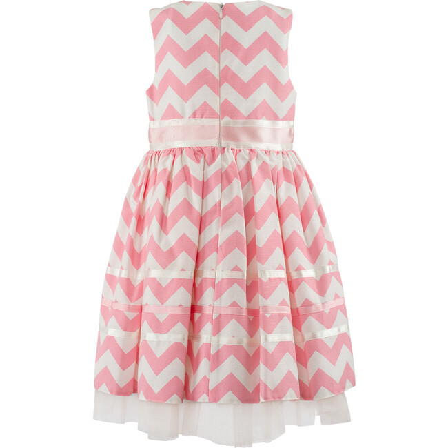 Pink Zigzag party Dress , Pink - Dresses - 5