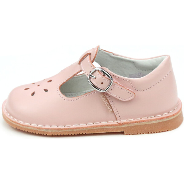 Joy Classic Leather Stitch Down T-Strap Mary Jane, Pink - L