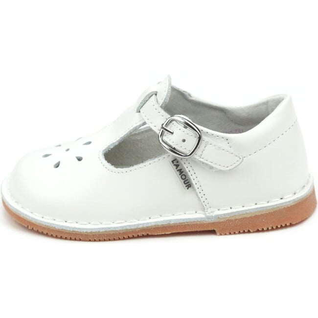 Joy Stitch Down Leather T-Strap Mary Jane, White - Mary Janes - 2