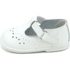Baby Birdie Leather T-Strap Stitched Mary Jane, White - Crib Shoes - 2 - thumbnail