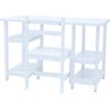 Desk & Chairs Set w/ Shelves, White - Desks - 1 - thumbnail