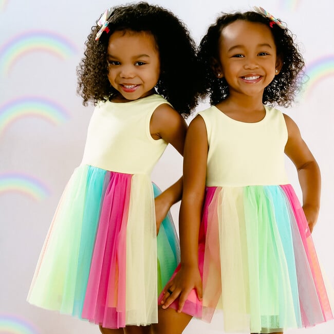 Rainbow Fairy Tank Dress, Yellow - Dresses - 5