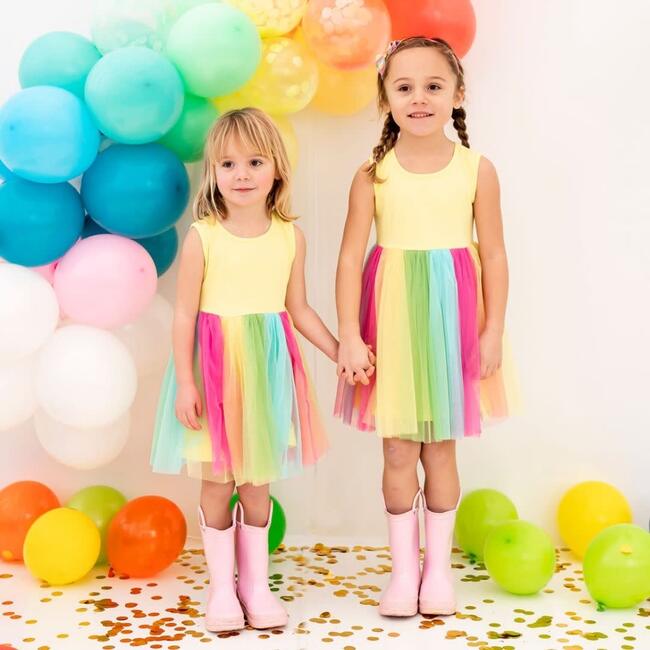 Rainbow Fairy Tank Dress, Yellow - Dresses - 8