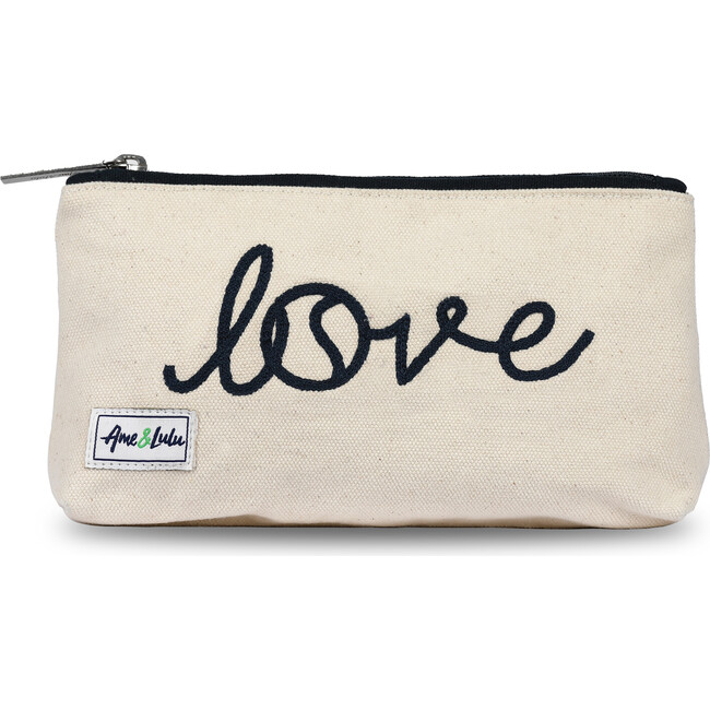 Brush It Off Cosmetic Case, Love Stitched