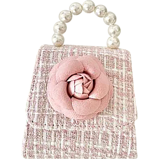 Pink Peony Tweed Tea Party Purse, Pink