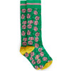 Long Socks Retro Flowers Green - Socks - 1 - thumbnail