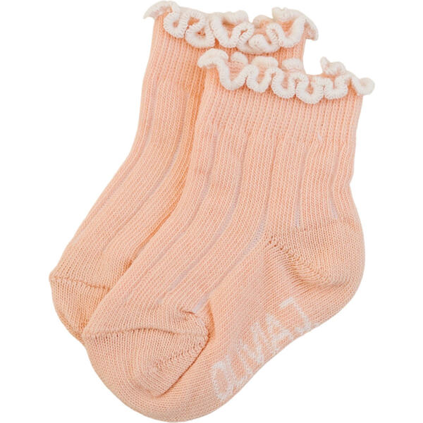 Dainty Spring Ankle Sock, Peach - Olivia J Tights & Socks | Maisonette