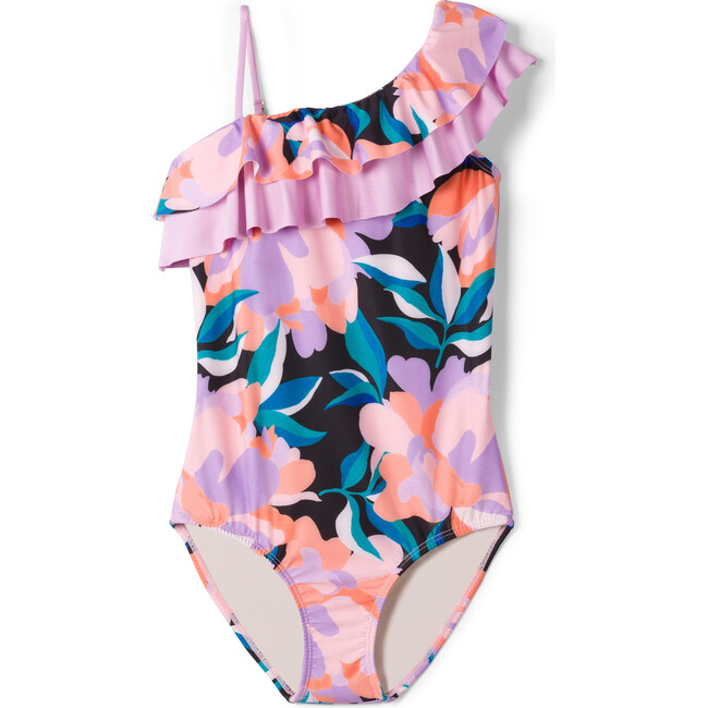 Little Kate One-piece Swimsuit, Black Floral - One Pieces - 1