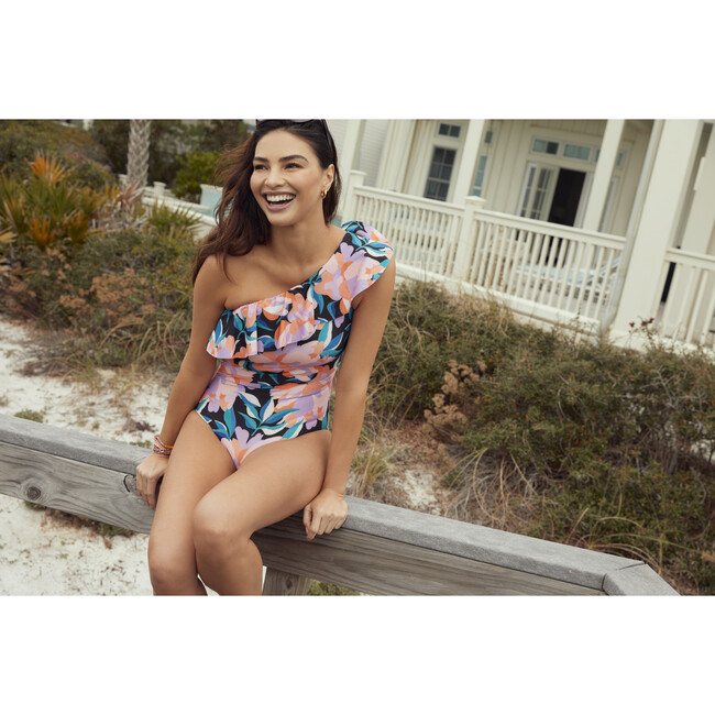Women's Vanessa One-piece Swimsuit, Black Floral