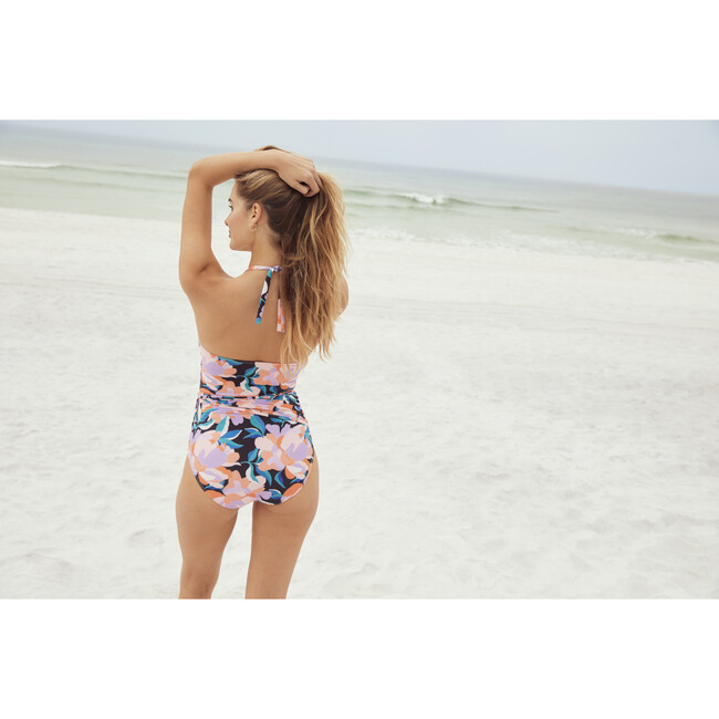 Women's Genevieve One-piece Swimsuit, Black Floral - One Pieces - 3