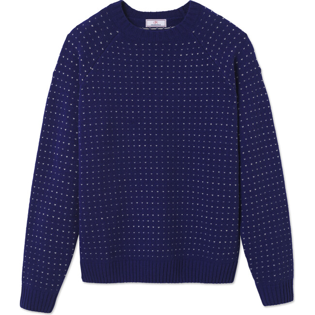 Hunter Birdseye Crewneck Sweater, Blue Ribbon - Sweaters - 1
