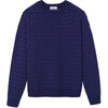 Hunter Birdseye Crewneck Sweater, Blue Ribbon - Sweaters - 1 - thumbnail