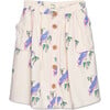 Piping Skirt, Ecru Parrot - Skirts - 1 - thumbnail