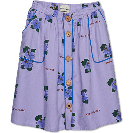 Piping Skirt, Lavender Flores