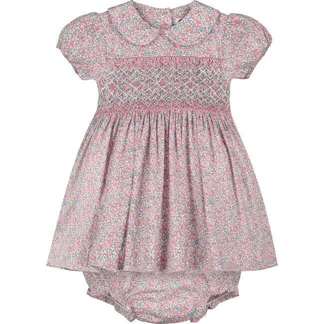 Nicole Baby Dress, Pink Floral - Dresses - 1