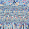 Maui Smocked Girls Dress, Blue Print - Dresses - 4 - thumbnail