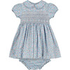 Juniper Smocked Baby Dress, Blue Print - Dresses - 1 - thumbnail