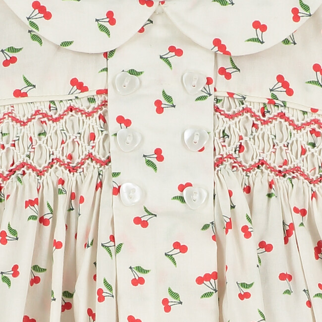 Vivian Smocked Baby Dress, Cherries - Dresses - 4