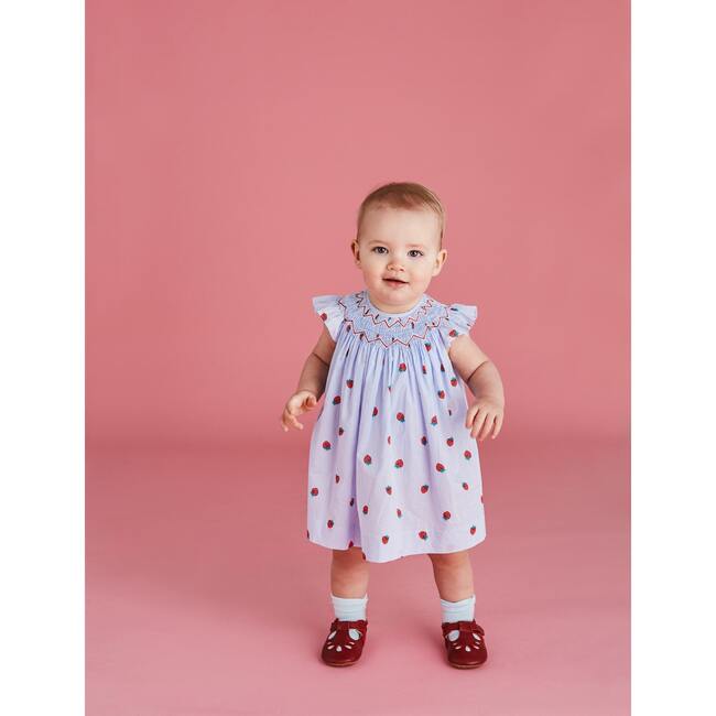 Remi Smocked Baby Dress, Strawberry - Dresses - 5