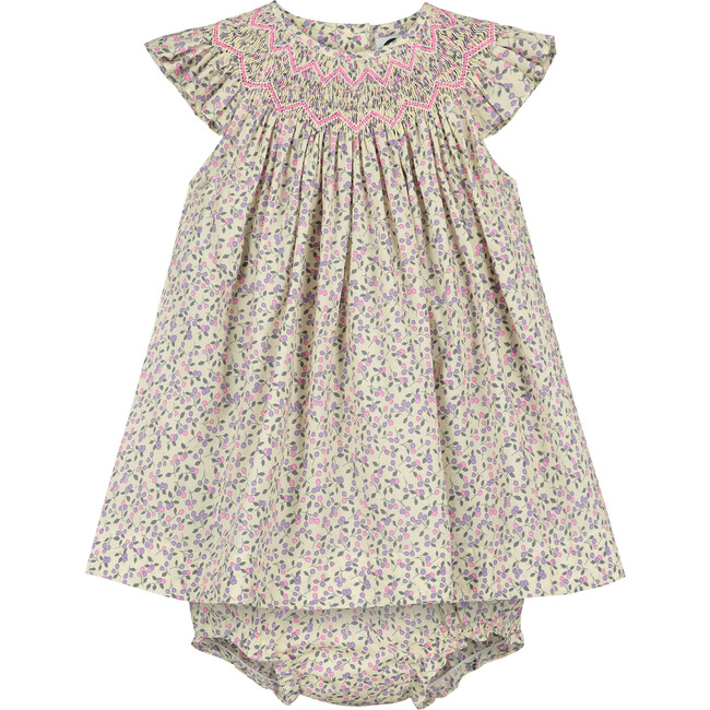 Andrea Smocked Baby Dress, Multi