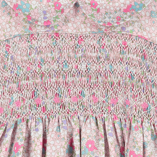 Elsie Smocked Girls Dress, Pink Multi - Dresses - 4
