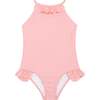 Girls Sorbet Pink Ruffle Halter One Piece - One Pieces - 1 - thumbnail